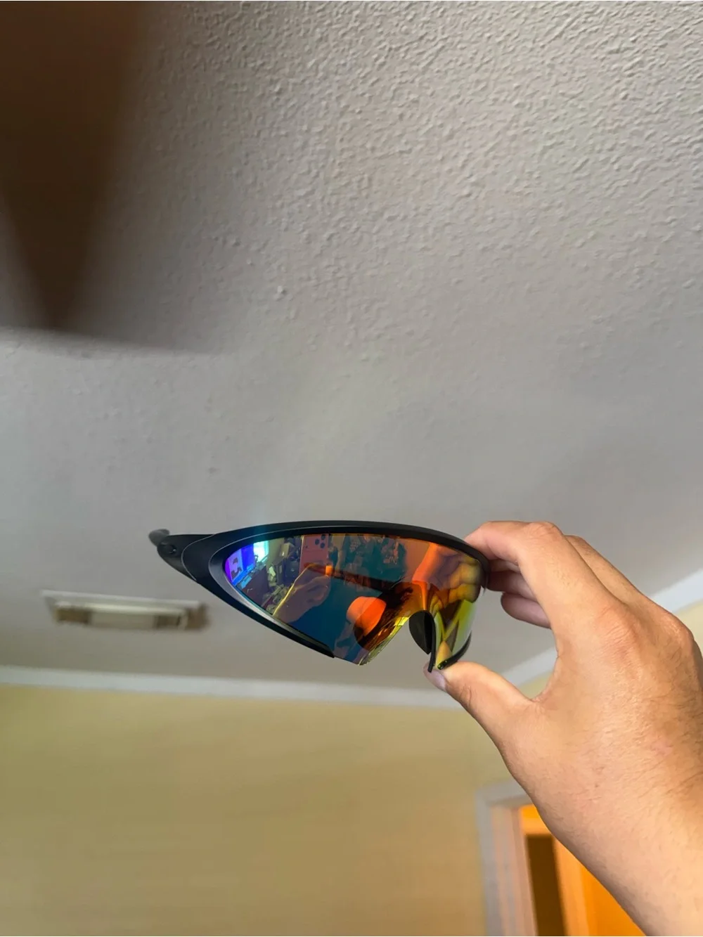 Sport Wrap Sunglasses with Mirrored Multi-Color Lens Oakley